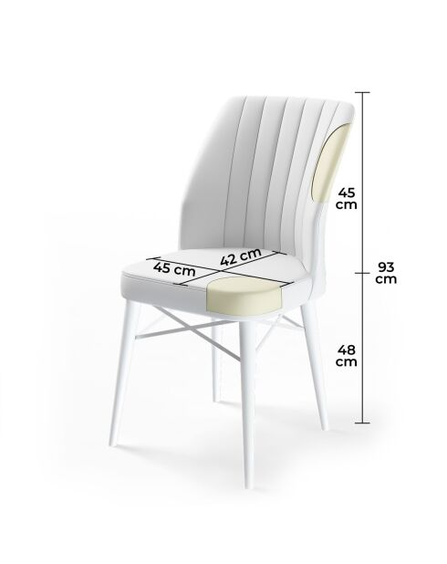 Flex-stoelset (4 stuks) crème, bruin