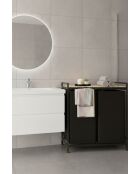 Wäschekorb beige/schwarz - 66 x 70 x 36 cm