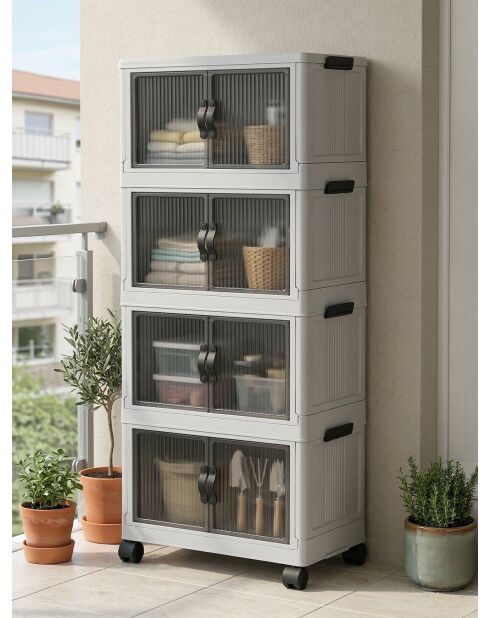 Weißer multifunktionaler Kleiderschrank - 56 x 127 x 56 cm