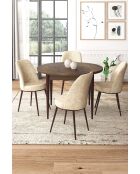 Tor Baroque eettafel en stoelenset (5 stuks), crème