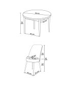 Tor Baroque eettafel en stoelenset (5 stuks), crème