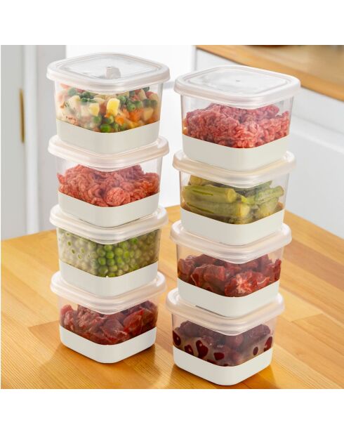 Koelkast-organizerset (8 stuks) grijs