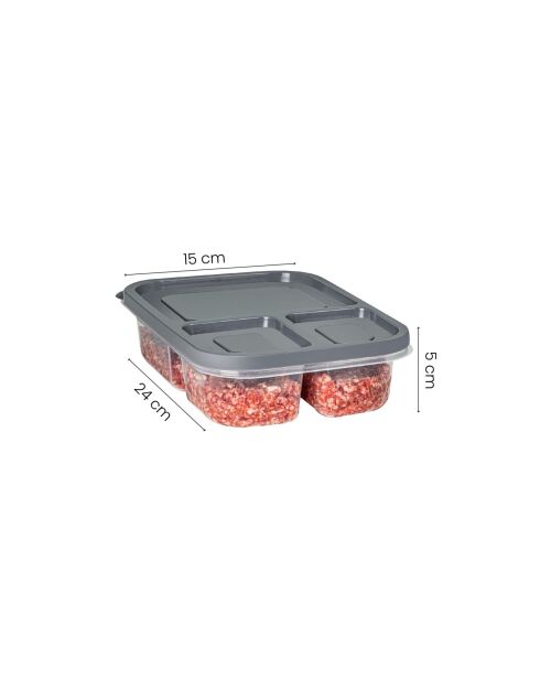 Set di scatole portaoggetti (6 pezzi) antracite