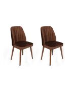 Set stoelen (2 stuks) Alfa 466 v2 bruin en walnoot