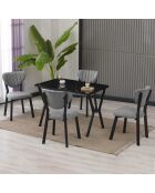 Elma eettafel en stoelset (5 stuks) grijs, zwart