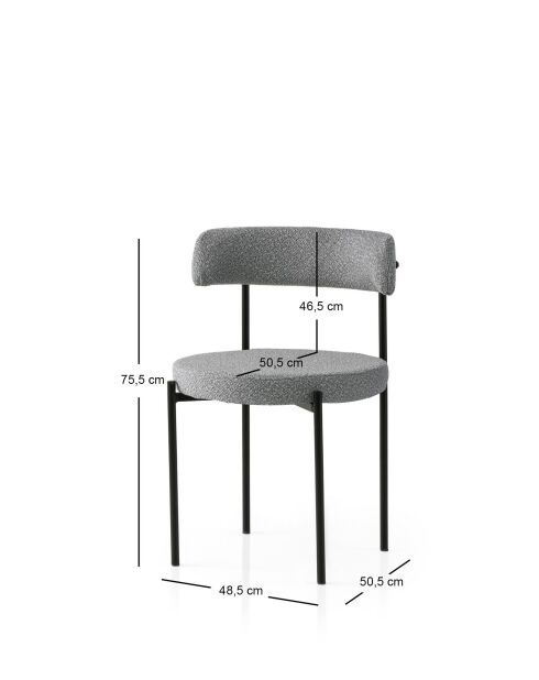 Gini 4012 v2 stoelenset zwart en donkergrijs (2 stuks)