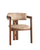 CO-032 stoel in notenhout en beige - 49 x 58 x 76 cm