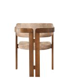 CO-032 stoel in notenhout en beige - 49 x 58 x 76 cm