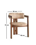 CO-032 stoel in notenhout en beige - 49 x 58 x 76 cm