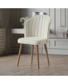 Set stoelen (4 stuks) Rubi cream, walnoot