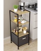 Küchenregal beige/schwarz - 35 x 89 x 35 cm