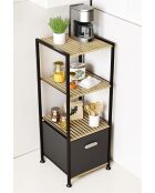 Küchenregal beige/schwarz - 35 x 89 x 35 cm