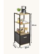Küchenregal beige/schwarz - 35 x 89 x 35 cm