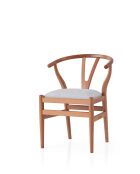 Magma 4403 eikenhouten en crèmekleurige stoel - 58 x 57 x 78 cm