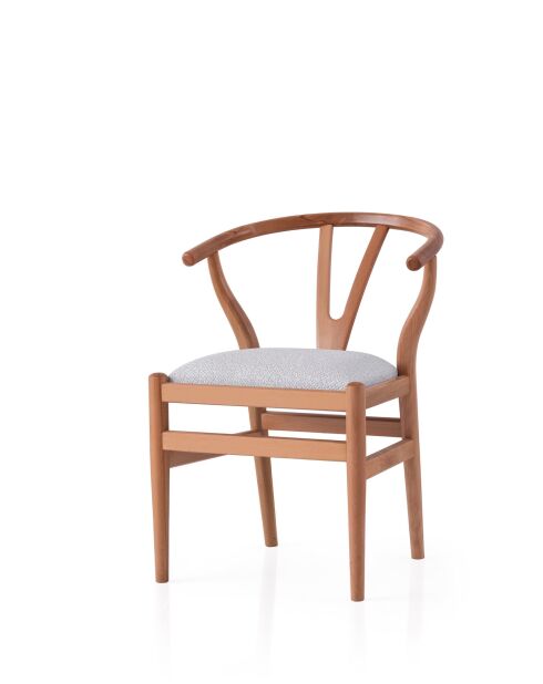 Magma 4403 eikenhouten en crèmekleurige stoel - 58 x 57 x 78 cm