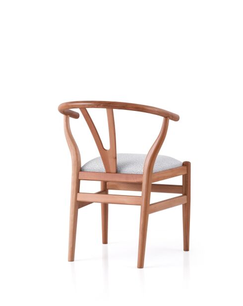 Magma 4403 eikenhouten en crèmekleurige stoel - 58 x 57 x 78 cm
