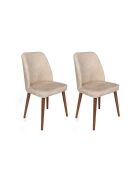 Stoelenset Dallas 550 v2 beige en notenhout (2 stuks)