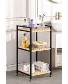 Mensola da bagno beige/nera - 35 x 70 x 35 cm