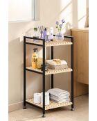 Mensola da bagno beige/nera - 35 x 70 x 35 cm
