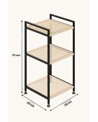 Mensola da bagno beige/nera - 35 x 70 x 35 cm