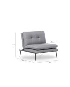 Silla plegable Martin Solo GR110, 90 x 90 x 95 cm, color gris