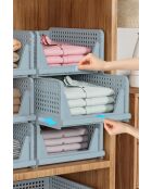 Estante multifuncional de plástico azul bebé - 33,5 x 55,5 x 43 cm