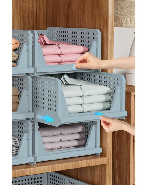 Estante multifuncional de plástico azul bebé - 33,5 x 55,5 x 43 cm