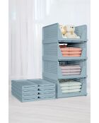 Estante multifuncional de plástico azul bebé - 33,5 x 55,5 x 43 cm