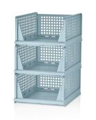 Estante multifuncional de plástico azul bebé - 33,5 x 55,5 x 43 cm