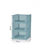 Estante multifuncional de plástico azul bebé - 33,5 x 55,5 x 43 cm