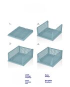 Estante multifuncional de plástico azul bebé - 33,5 x 55,5 x 43 cm