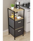 Estante de cocina beige/negro - 35 x 72 x 35 cm