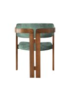 CO-031 stoel in notenhout en groen - 49 x 58 x 76 cm