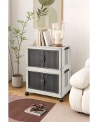 Weißer multifunktionaler Kleiderschrank - 32 x 67 x 56 cm
