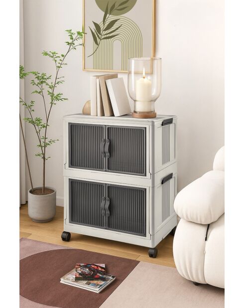 Weißer multifunktionaler Kleiderschrank - 32 x 67 x 56 cm