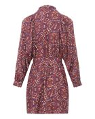 Kurzes Hemdkleid mit Terrakotta-Print