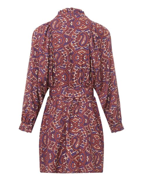Kurzes Hemdkleid mit Terrakotta-Print