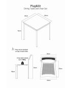 Ensemble table et chaises (3 pièces) Ensemble table et chaises 69 v2 blanc