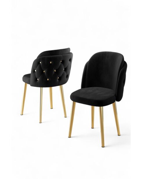 Axle stoelenset zwart, goud (6 stuks)