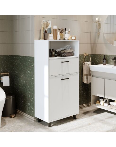 Weißer multifunktionaler Kleiderschrank - 60 x 85 x 30 cm