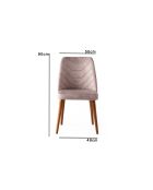 Stoelenset Dallas 555 V4 notenhout en beige (4 stuks)