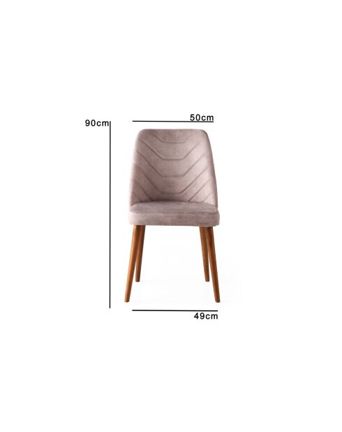 Stoelenset Dallas 555 V4 notenhout en beige (4 stuks)