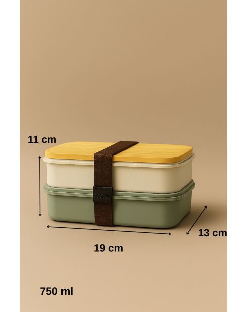 Ensemble de boîtes à lunch (2 pièces) vert/jaune