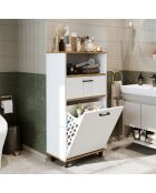Armadio multifunzione in pino atlantico/bianco - 60 x 85 x 30 cm