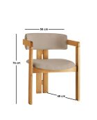 CO-042 stoel van eikenhout en nerts - 49 x 58 x 76 cm