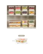 Koelkast-organizerset (4 stuks) grijs