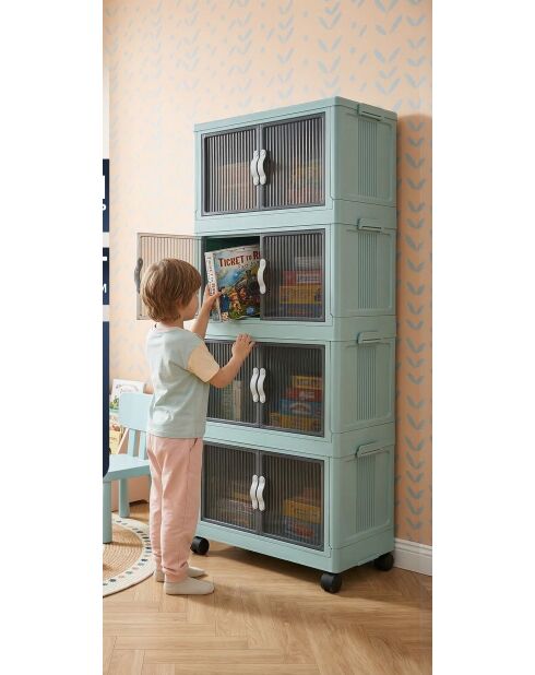Armario multifuncional azul bebé - 56 x 127 x 56 cm