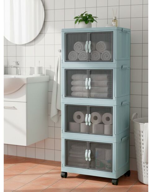 Armario multifuncional azul bebé - 56 x 127 x 56 cm