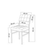 Set van eettafel en stoelen Dubai (5 stuks) antraciet, walnoot