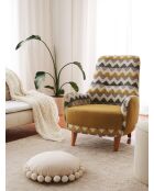 Silla con alas en forma de zigzag amarilla - 88 x 75 x 95 cm